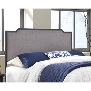 Bayview Metal Headboard with Gray Dove Upholstery