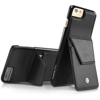 CobblePro Black Genuine Leather Case Cover with Stand/ Wallet Flap Pouch For Apple iPhone 6 Plus/ 6s Plus