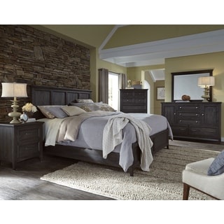 Magnussen Home Furnishings Mill River Weathered Charcoal-finish Wood and Veneer King Panel Bed