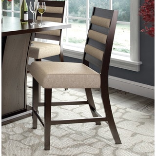 CorLiving Bistro Counter Height Wood Woven Fabric Dining Chair (Set of 2)