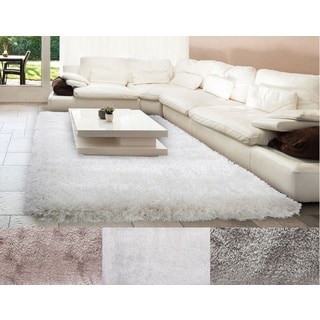 Home Dynamix Montage Collection Solid Shag Beige, Grey, White Area Rug (7'10 x 10'2)