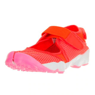 Nike Women's Air Rift Br Total Orange, Pink Blast, and White Plastic Running Shoes