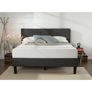 Priage King-Size Upholstered Button Tufted Diamond Stitched Platform Bed