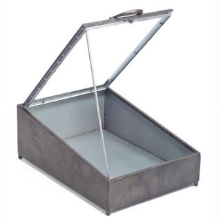 Grey Iron Trunk with Glass Top
