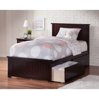 Nantucket Twin XL Bed with Matching Foot Board with 2 Urban Bed Drawers in Espresso