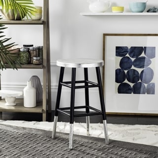 Safavieh 24 -inch Kenzie Silver Dipped Black / Silver Counter Stool
