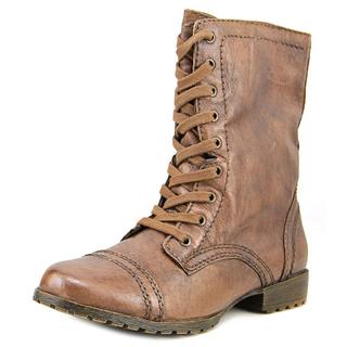 Nine West Women's Haileigh Brown Leather Combat Boots
