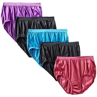 Hanes Women's Nylon and Cotton Brief Panty in Assorted Colors (Pack of 6)