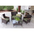 4 PC Modern Outdoor Rattan Wicker Table Patio Set Furniture Dining Garden