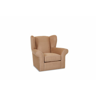 Klaussner Furniture Dorsey Tan Polyester Swivel Gliding Rocking Chair