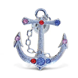 Puzzled Anchor Multicolor Metal and Crystals Sparkling Refrigerator Magnet