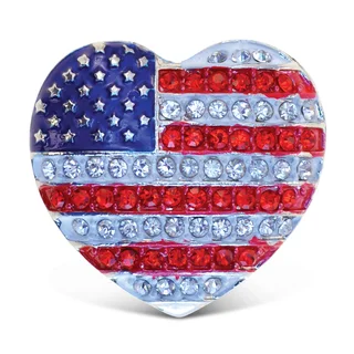 Puzzled Metal American Heart Sparkling Refrigerator Magnets