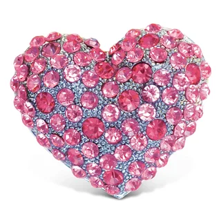 Puzzled Pink Heart with Sparkling Crystals Refrigerator Magnet