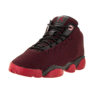Nike Kids Jordan Horizon Low Black/Gym Red White Textile Basketball Shoes