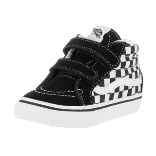 Vans Toddlers' Sk8-Mid Reissue V Checkerboard Black and True White Suede Skate Shoes