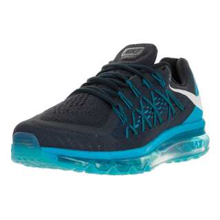 Nike Men's Air Max 2015 Blue and White Fabric Running Shoe
