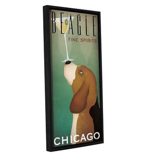 Ryan Fowler's 'Beagle Martini' Gallery Wrapped Floater-framed Canvas