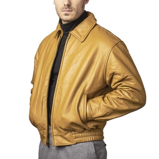 Tanners Avenue Men's Tan Leather Bomber Jacket