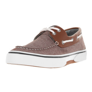 Sperry Top-Sider Men's Halyard Chocolate and Tan Canvas Boat Shoes