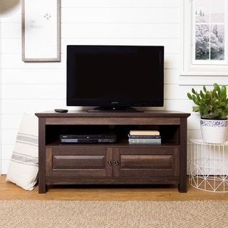44-inch Smoked Chestnut Wood Storage TV Stand