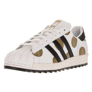 Adidas Men's JS Superstar 80s Ripple White/Black/Gold Leather Casual Shoes