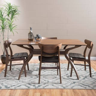 Christopher Knight Home Anise 5-piece Wood Large Rectangular Dining Set with Curved Legs