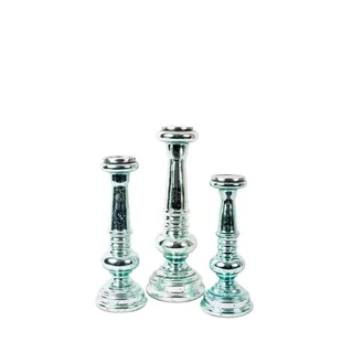 Privilege Sea Foam Glass Candleholders (Pack of 3)
