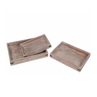 Privilege Brown Wooden Trays (Pack of 3)
