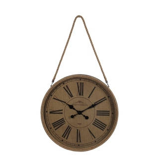 Privilege Brown Wood Wall Clock with Rope
