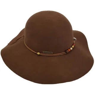 Hatch Hats 100-percent Wool Felt Beading Packable Wide Brim Floppy Hat