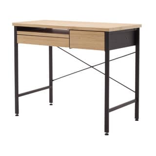 Offex Home Office Ashwood/Graphite Compact Desk With Pen Drawer