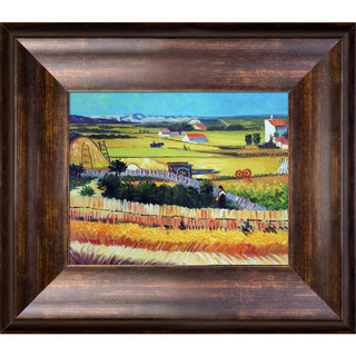 Vincent Van Gogh 'The Harvest' Hand Painted Framed Oil Reproduction on Canvas