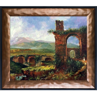 Thomas Cole 'A View Near Tivoli (Morning), 1832' Hand Painted Framed Oil Reproduction on Canvas