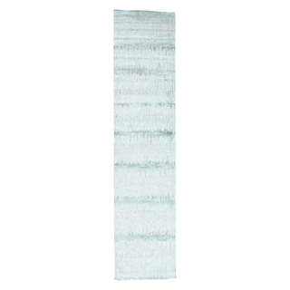 Sari-Silk With Oxidized Wool Handmade Runner Rug (3'x13'1")