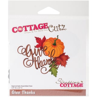 CottageCutz Die-Give Thanks, 3.6"X2.9"