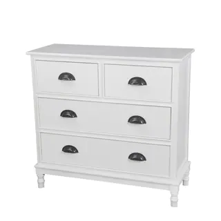 Privilege Pure White Wood 4-drawer Storage Unit