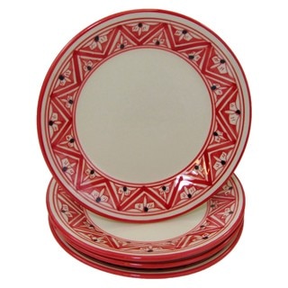 Handmade Set of 4 Stoneware Side Plates Nejma Design (Tunisia) (Option: Small)