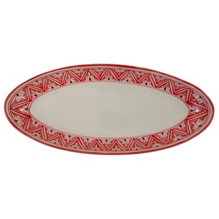 Handmade Extra Large Stoneware Oval Platter Nejma Design (Tunisia)