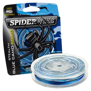 Spiderwire Stealth Braid Superline Line Spool 300 Yards, 0.012" Diameter, 30 lbs Breaking Strength, Blue Camo