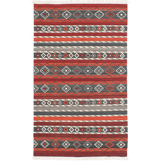 ecarpetgallery Adana Red Wool Kilim (4'0 x 6'0)