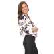 Women's Polyester and Spandex Floral Blazer Jacket - Thumbnail 3