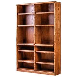 Forest Designs 72-inch Alder/ Oak Bullnose Double Bookcase