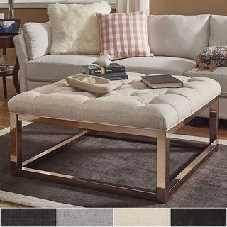 Solene Square Base Ottoman Coffee Table - Champagne Gold by INSPIRE Q