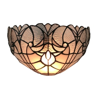 Amora Lighting Tiffany Style White Floral Wall Sconce Lamp