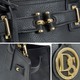 Dasein Decorative Front Belted Gold Plated Hinge Satchel Handbag - Thumbnail 9