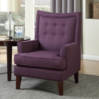 Bella Mid-century Inspired Purple Upholstered Arm Chair