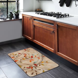 Designer Chef Beige PVC/Rubber Anti-fatigue Kitchen Mat