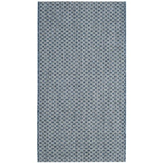 Safavieh Indoor/ Outdoor Courtyard Blue/ Light Grey Rug (2' x 4')