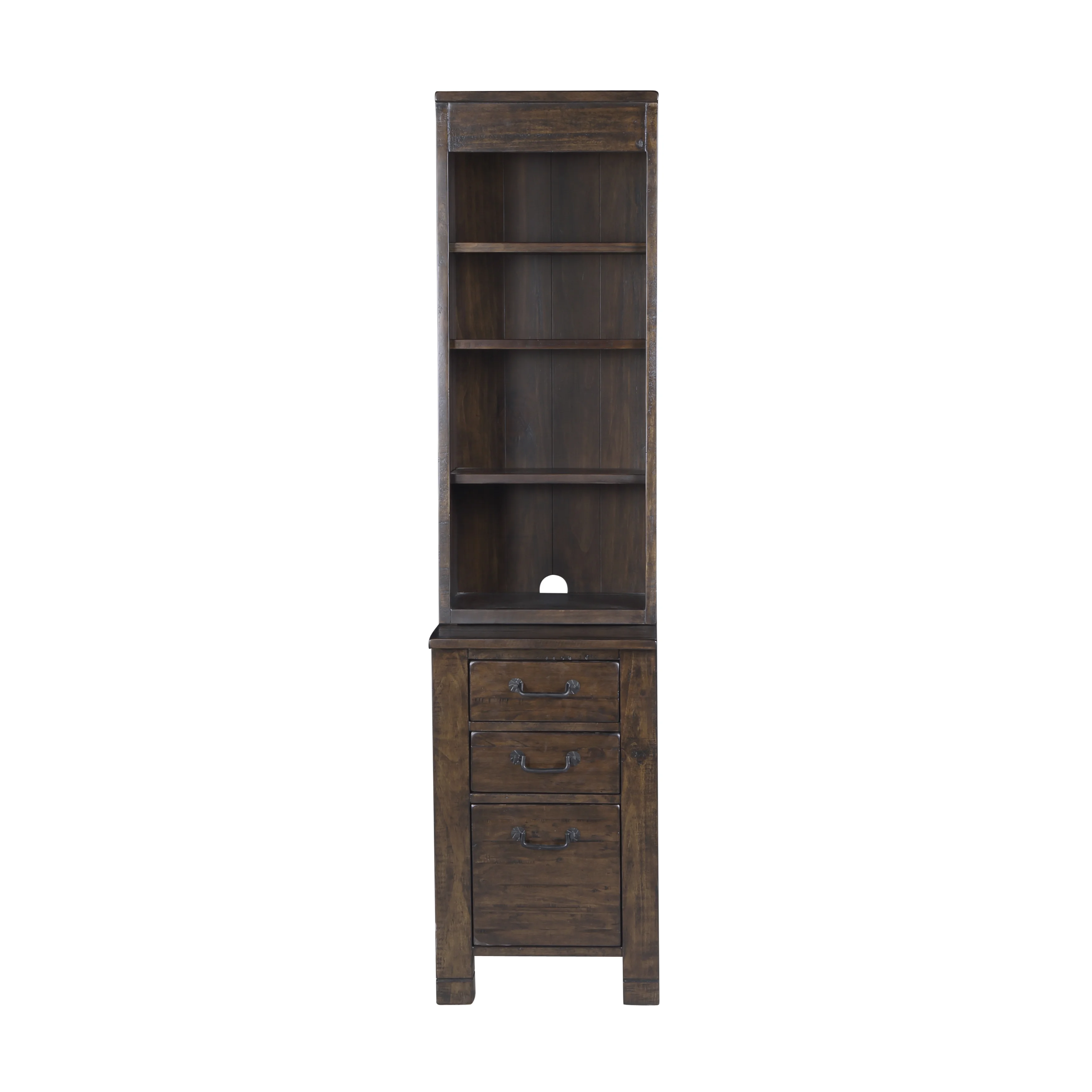 Silver Orchid Bowers Bunching Rustic Pine Cabinet Bookcase