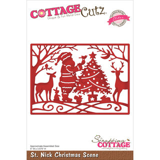 CottageCutz Elites Die -St. Nick Christmas Scene 5"X3.575"